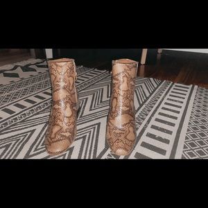 Snake print booties